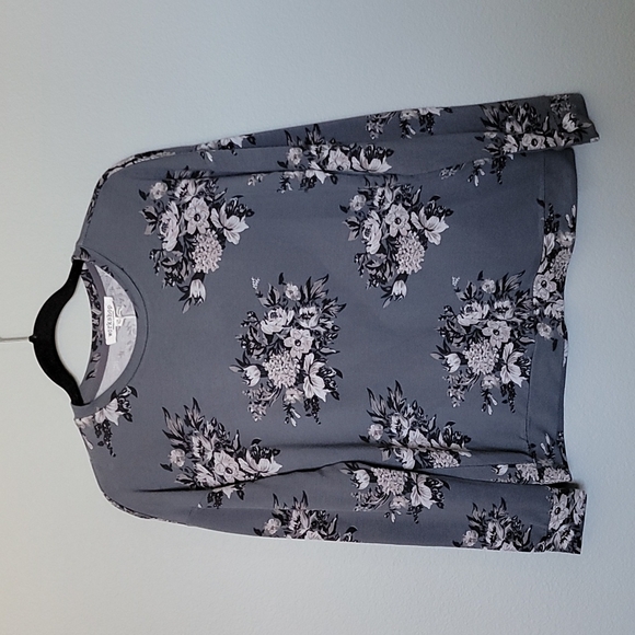 Workshop Republic Romantic Girly gray NWT XS modal blend floral sweater - Picture 1 of 4
